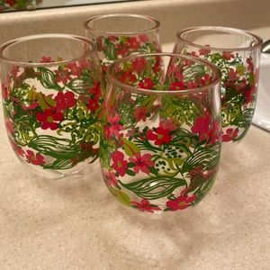Lilly Pulitzer Plastic Wine Glasses Set of 4